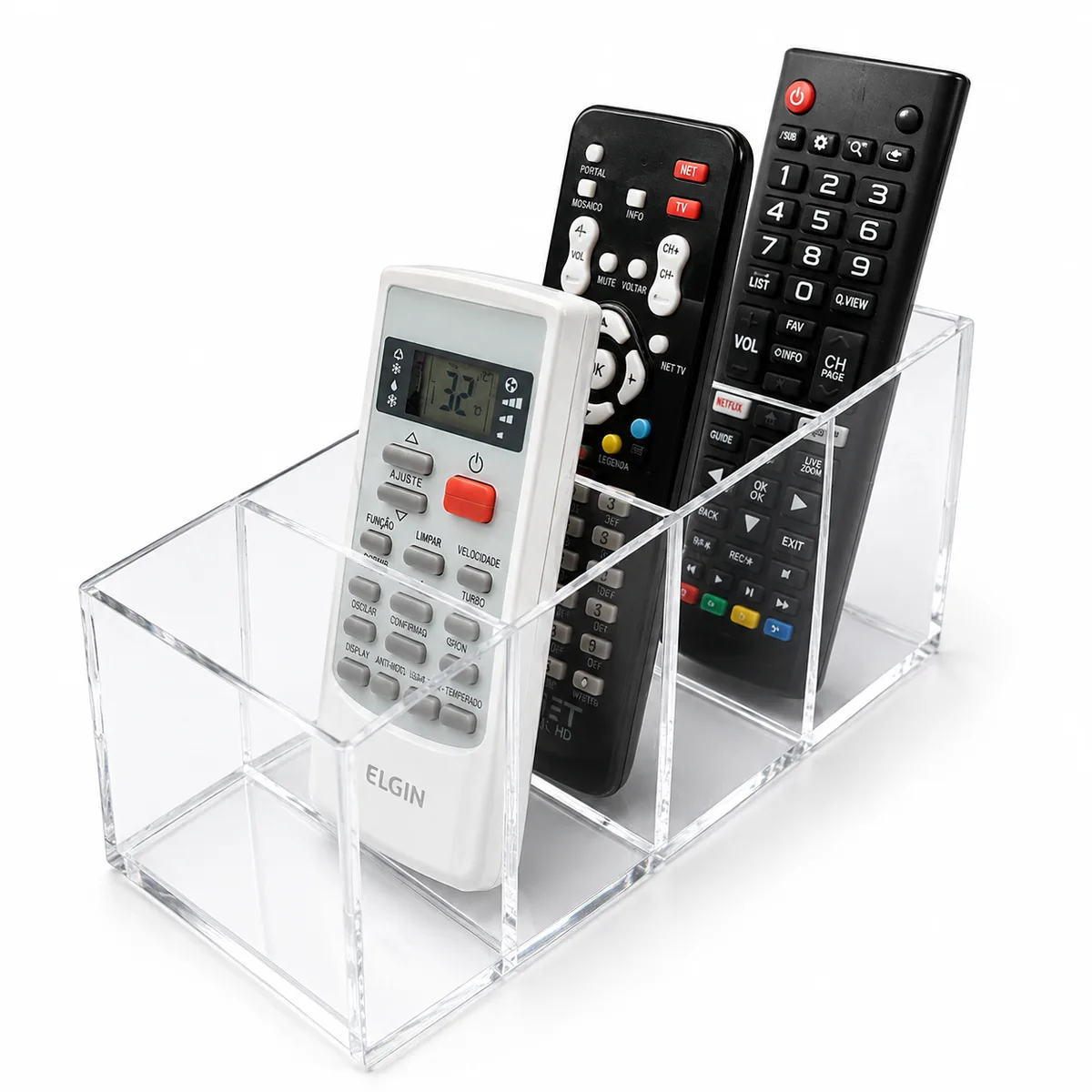 Organizador Porta-Controle em Acrílico Transparente